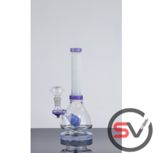 TINTED HANDLE GLASS WATER PIPE 10inch
